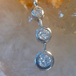 Sterling silver pendant past present future cz